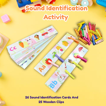 Sound Identification Activity Cards with Clips (26 Cards, 25 Clips)