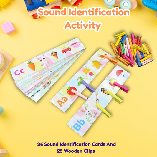 Sound Identification Activity Cards with Clips (26 Cards, 25 Clips)