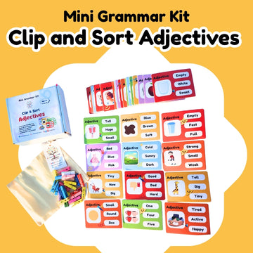 Clip & Sort Adjectives Mini Grammar Kit.
