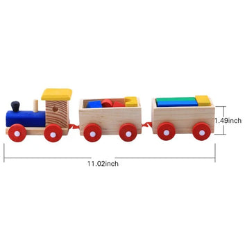 Wooden Building Block Toy Train | Stack, Build & Learn for Toddlers