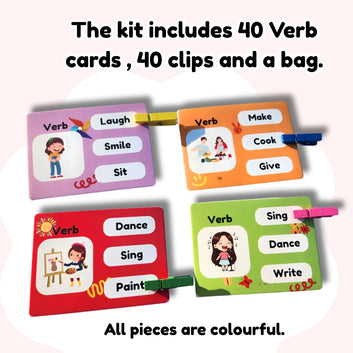 Clip & Sort Action Words (Verbs) Grammar Kit