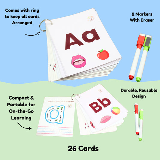 Phonics Flash Cards Set – Sound, Two-Letter Blends & Long Vowel Sounds for Early Learning