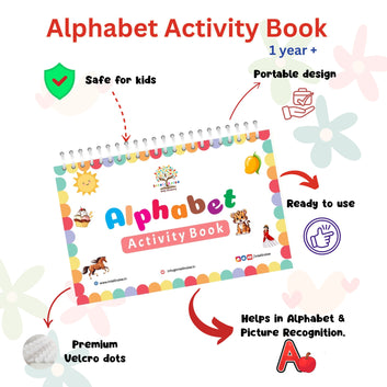 ABCs: Fun Alphabet Activity Book for Toddlers (1-4 Years)Velcro Book / Busy Book/ Mini Book