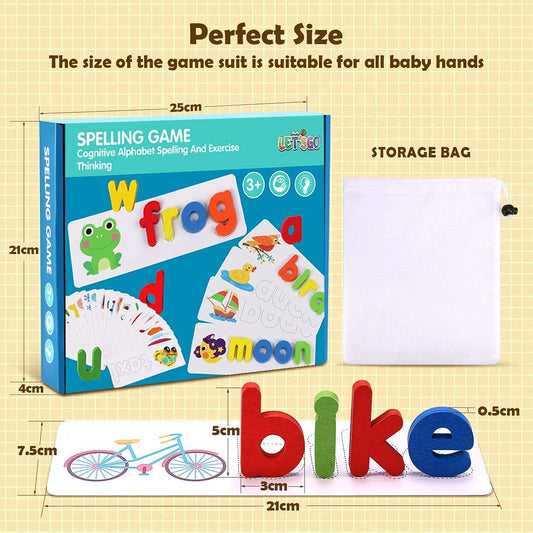 Spelling Games Word Matching Letter Puzzles Toddler Toys for 4+ Year Old Learning Toys for Kids (Spelling)