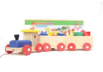 Wooden Building Block Toy Train | Stack, Build &amp; Learn for Toddlers