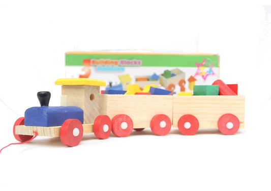 Wooden Building Block Toy Train | Stack, Build & Learn for Toddlers