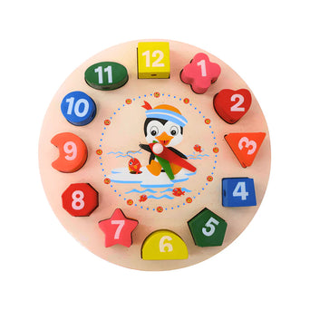 Interactive Clock & Shapes Learning Toy | Educational Wooden Puzzle for Toddlers