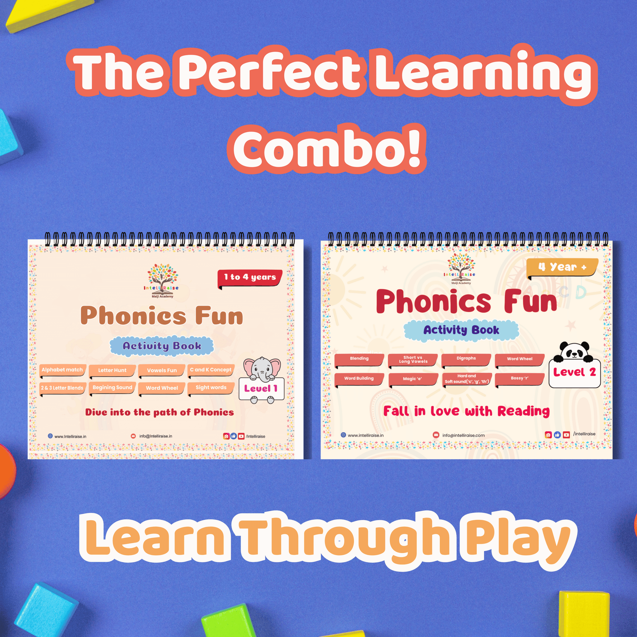 Phonics Activity Combo – Level 1 & Level 2 Books  Velcro Busy Book