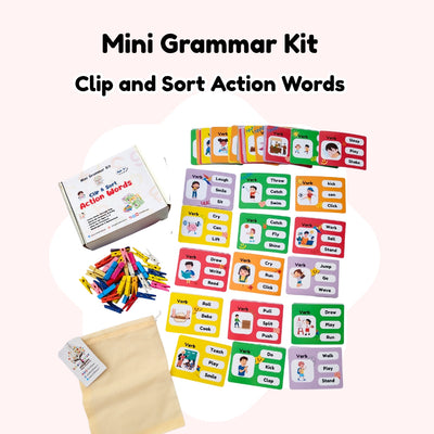 Clip & Sort Action Words (Verbs) Grammar Kit