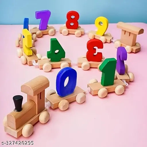 Wooden Digital Number 0-9 Train Toy Set | Educational Learning Building Blocks